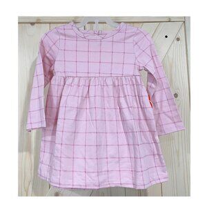 5/$20 NEW 2Pc 6-9M Girls Pink Squares Dress & Diaper Cover Set